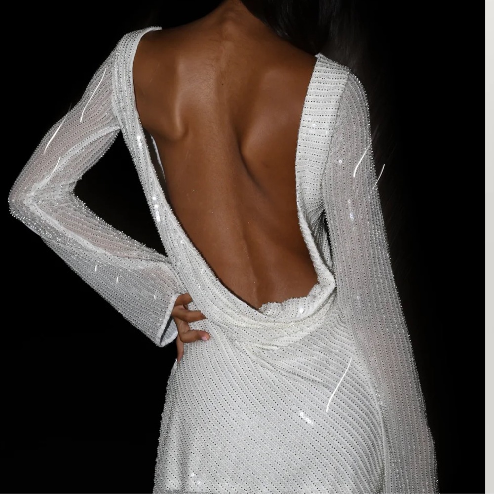 Meshki White Long Sleeve Dress